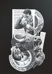 Collage original medios mixtos obras de arte firmado concepto de arte contemporáneo - Imagen 1 de 5