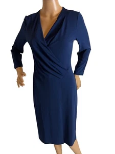 talbots Cascade Wrap Dress Color Blue Size XS - Picture 1 of 7