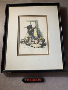B. Rozner signierter Druck ""Hebräische Schule"" - handfarbig Judaica - gerahmt matt - Bild 1 von 10