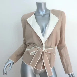 Isabel Marant Tie Waist Jacket Beige Cotton Size 40 - Picture 1 of 8