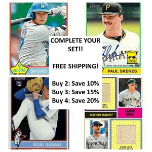 2025 Topps Heritage Base Set 201-400 - Complete Your Set, You Pick! - Picture 1 of 3