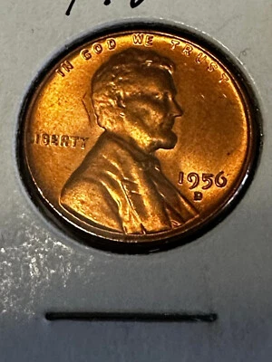 1956 D wheat penny error GEM PROOF DDO L on rim - Image 1 of 4