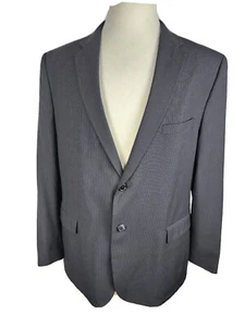 adolfo Mens Sz 46R Black Striped High Twist Fabric Sport Coat S20 - Picture 1 of 24