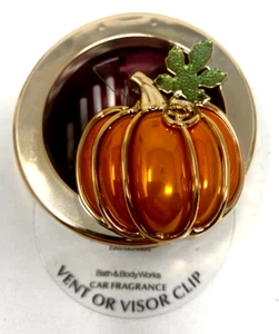 Bath & Body Works Car Scentportable Holder Gold Pumpkin Vent or Visor Clip - Picture 1 of 1