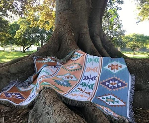 Native Indian Navajo Tribal Cotton Sofa Decor Throw Blanket Camping Picnic Rug - Bild 1 von 7