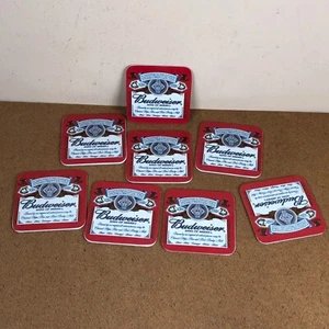 Budweiser Classic Plastics Coasters King Of Beers Lot 8 - Picture 1 of 4