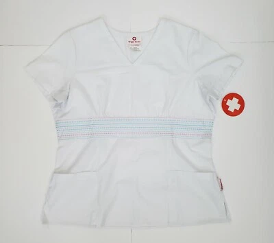 White Cross Womens Doctor Nurse Uniform  Hospital Medical Lab Scrub Sz-16(14-16) - Image 1 of 4