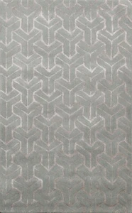 Modern Trellis Indian Oriental Hand-tufted Area Rug Wool/ Silk Green Carpet 4x6 - Picture 1 of 10