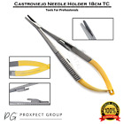 Castroviejo Surgical Needle Holder 18cm Straight with Locking TC Gold Suture CE*