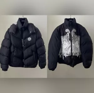 NWT Versace Men’s Down Jacket Vest Reversible in Black+White Size/50 $2500 - Picture 1 of 13