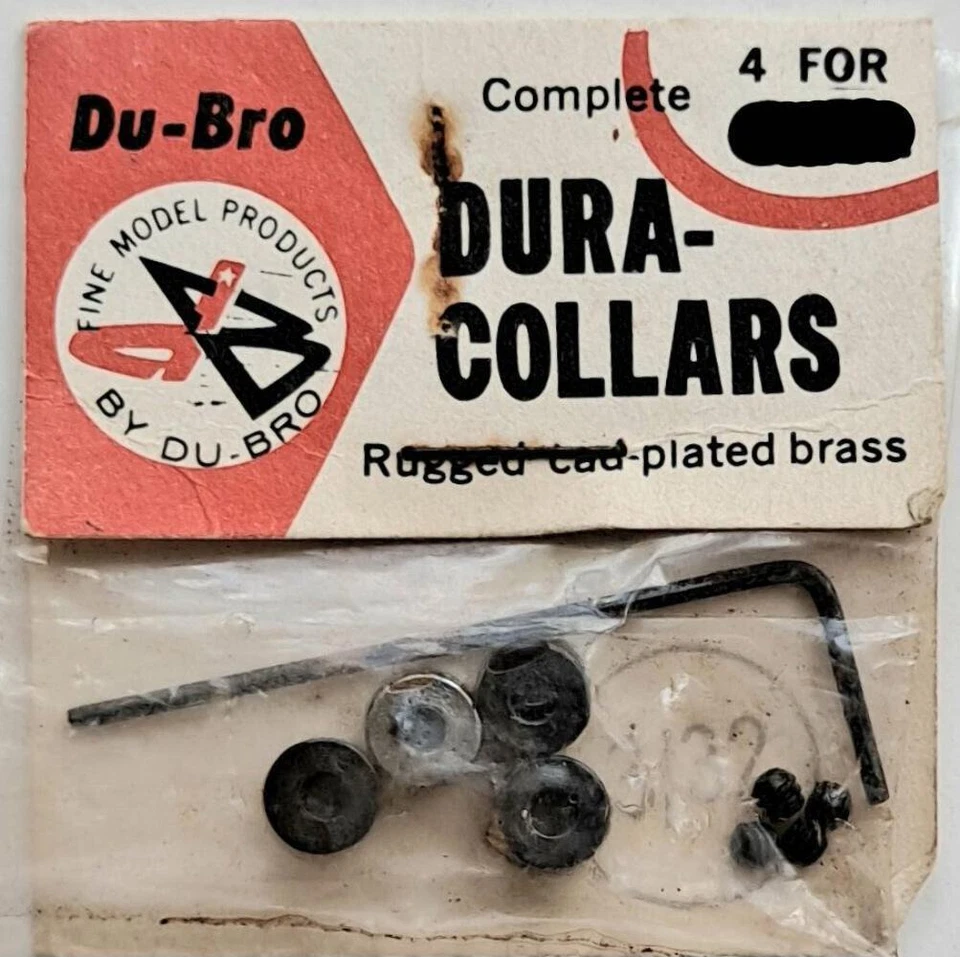 Vintage NOS Du-Bro 3/32" Dura-Collars (4 pcs) #138 - Image 1 of 1