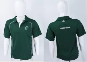 Tulane Green Wave Embroidered Mens Green Polo Shirt Size Small - Russell - Picture 1 of 13