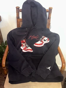 Nike Air Jordan 1 Sudadera con Capucha Hombres Grande Negra Chicago Lost & Found Zapatilla Pullover - Imagen 1 de 8