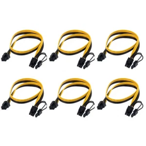 6Pcs 18AWG PCI-E Kabel Grafikkarte PCIE PCI Express 6Pin auf 8P Netzteil - Picture 1 of 8