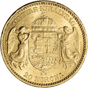 Hungary Gold 20 Korona .1960 oz - XF/AU Condition - Random Date - Picture 1 of 1