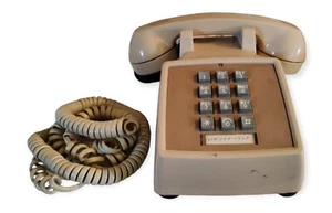 Vintage Western Electric Push Button Touch Tone Beige desk Phone Telephone - Picture 1 of 11