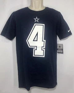 Nike Tee Men's Dri-Fit Short Sleeve Name & Number NFL Cowboys Prescott Navy Blue - Picture 1 of 9