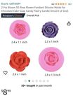 New 2pcs bloom Rose Flower Fondant Silicone 3D Molds For Cake, Candy Or Soaps