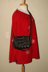 UStyle F612 leather purse silver pyramid studs crossbody Black Retail $54 NWT - Picture 1 of 2
