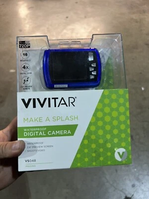 Vivitar® Waterproof camera Instant VS048 Digital Blue16 Megapixel 4X Zoom NIB - Image 1 of 3