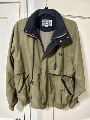 Chaqueta para hombre Grand Slam mediana tostada capucha ligera golf vintage Foto 1 de 4