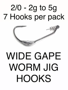 2/0 MUSTAD VMC ESTILO PESO ANCHO GUSANO PLANTILLA GANCHO PLÁSTICO SUAVE 2g a 7g - Imagen 1 de 10