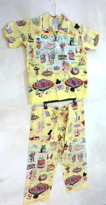 Vintage 90’s Nick & Nora MENS Pajamas Set Sz S LAS VEGAS  100% Soft Cotton - Image 1 of 4