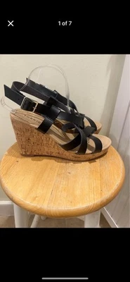 Torrid Women’s Size 10.5 Black Strap Wedge Platform Sandal. Excellent Condition - Image 1 of 4