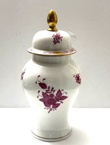 Herend Hungarian Porcelain Urn/Vase Chinese Bouquet Appony Pink Gold Gilt 10.5"h - Picture 1 of 24