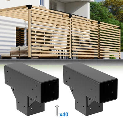 Kit de soporte para pérgola de 4x4 pulgadas interior 3,7x3,7 carpintería de 3 vías hágalo usted mismo postes juego de 2 Foto 1 de 4