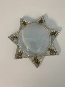 Antico fermacarte vittoriano 7 punti a forma di stella goofus vetro ingrandimento - Foto 1 di 14