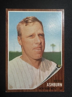1962 Topps RICHIE ASHBURN #213 New York Mets *VG-EX* + BONUS CARD - Image 1 of 4