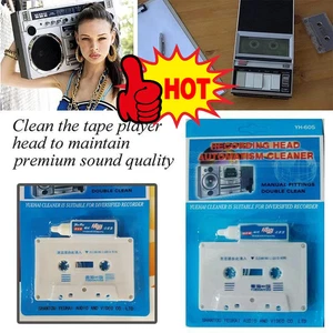 Wet Type Cassette Tape- Head Cleaner Demagnetizer Audio Deck Player Kit New - Picture 1 of 11