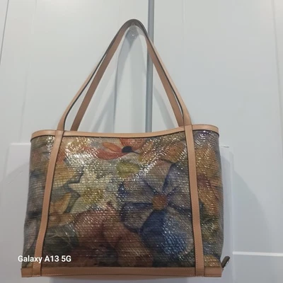 Maxx New York NY Handbag Floral Print Shoulder Bag 17" Wide Tote Spectacular NEW - Image 1 of 4