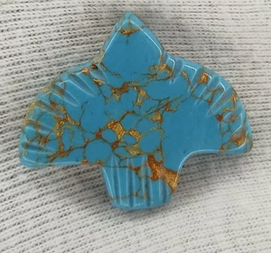 Blue Turquoise Bird Design On wings Drilled Away Neck side Loose Gemstone - Picture 1 of 5
