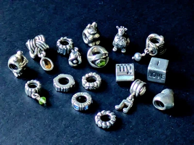 VTG Lot PANDORA Charms 925 Silver 16 Authentic ALE Charms + Spacers + 7 Unmarked - Image 1 of 4