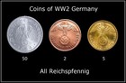 COINS OF WW2 GERMANY - Set of 3 - Third Reich - Hitler Era - Authentic Vintage