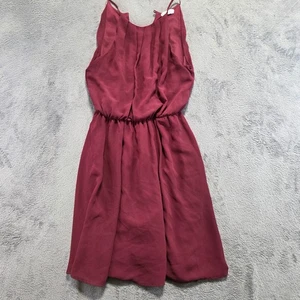 Lush Shift Dress Womens Size M Burgundy Mid-Length Sleeveless Spaghetti Straps - Picture 1 of 9