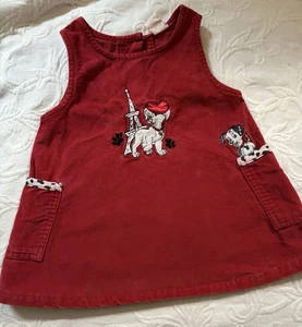 Vestido Jersey Vintage 101 Dalmations Disney Infantil 18 Meses Rojo París - Imagen 1 de 5