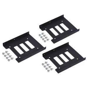 3 Pack SSD Hard Drive Bracket 2.5" to 3.5" Metal Mounting Bracket with 24 Screws - Photo 1/5