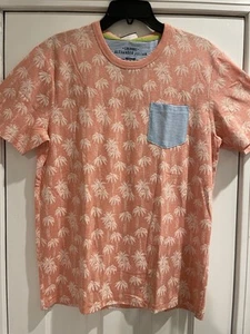 Alexander Julian Colours Mens Shirt. Peachy Palm . Blue Strip Pocket. Medium - Picture 1 of 9