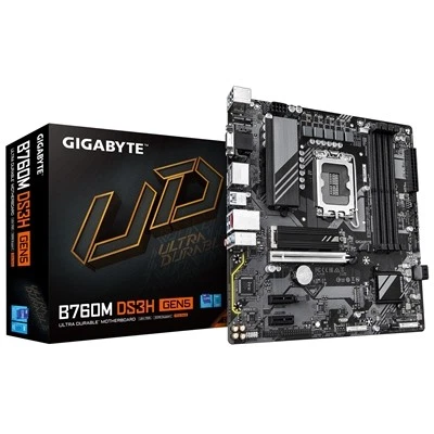 Gigabyte B760M DS3H GEN5 Intel Socket 1700 Motherboard Micro Atx 4X Ddr5 Slots 2 - Image 1 of 1