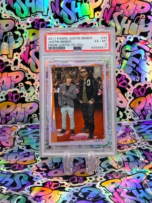 2011 Panini Justin Bieber Drake #33 Rare ITALY Release PSA 6 FROM JUSTIN TO YOU - Image 1 of 4