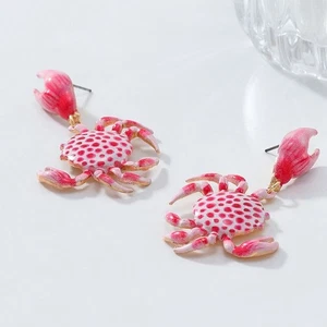 1 Pair Simple Crab Earrings Fashion Ear Jewelry Animal Earrings  Gift - Picture 1 of 13