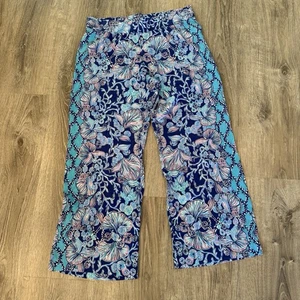 Lilly Pulitzer Bal Harbour Palazzo blau fließende Hose Damen Größe Medium - Bild 1 von 5