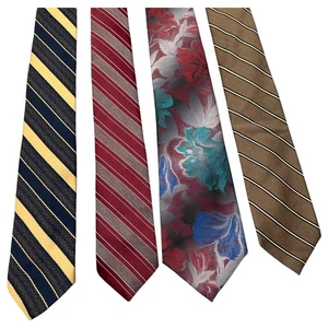 Vintage Mens Tie Lot Don Loper Botany 500 Windridge Stafford Striped Floral 90s - Picture 1 of 12