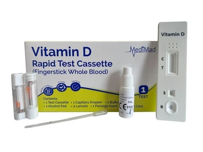 MEDIMAD Vitamin D Test Kit Self-Testing Easy to Use Tests Vit D Fast Results in 10 mins