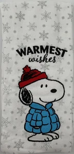 Peanuts - Toalla de plato de invierno Snoopy - Deseos más cálidos - Imagen 1 de 1