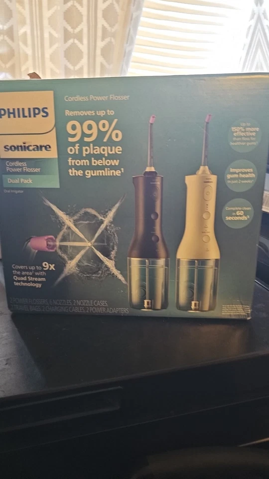 Philips Sonicare Cordless Power Flosser paquete doble NUEVO Foto 1 de 1