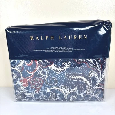 Ralph Lauren Mirabelle Full/Queen Duvet Cover Indigo Blue 100% Cotton 92x96 NEW - Image 1 of 4